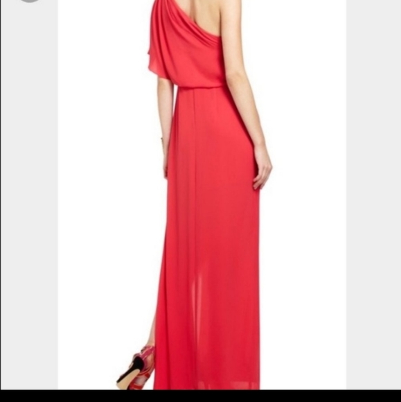 NWT BCBGMAXAZRIA  "Kendal" lipstik red Gown One Shoulder - Picture 3 of 11